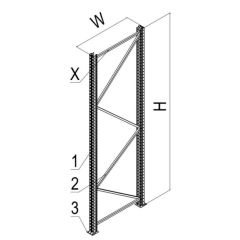 Dexion Frame P90 100/25 - 11500x1100 mm - compleet