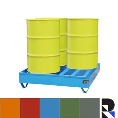Freestanding spill pallet for racking width 2700 mm - with pressed grid - 1124 liters